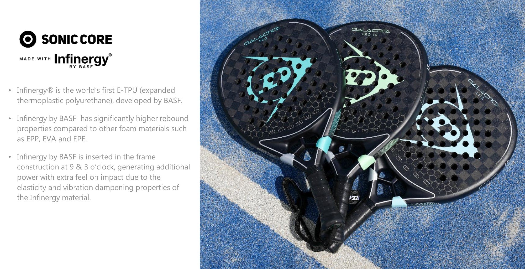 Padel teniso raketė DUNLOP GALACTICA LITE 350g