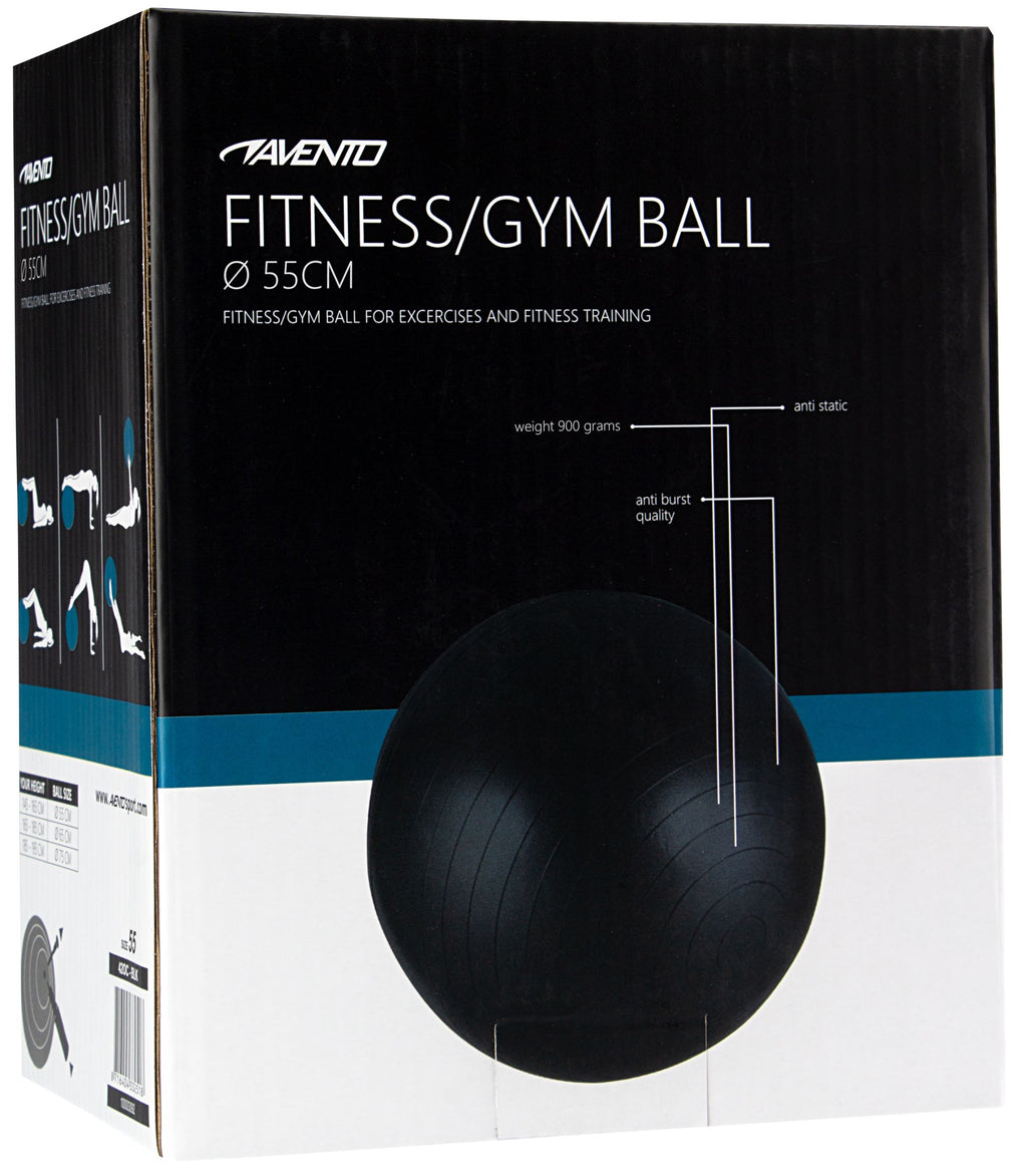 Gimnastikos kamuolys AVENTO 42OA-BLK 55 cm