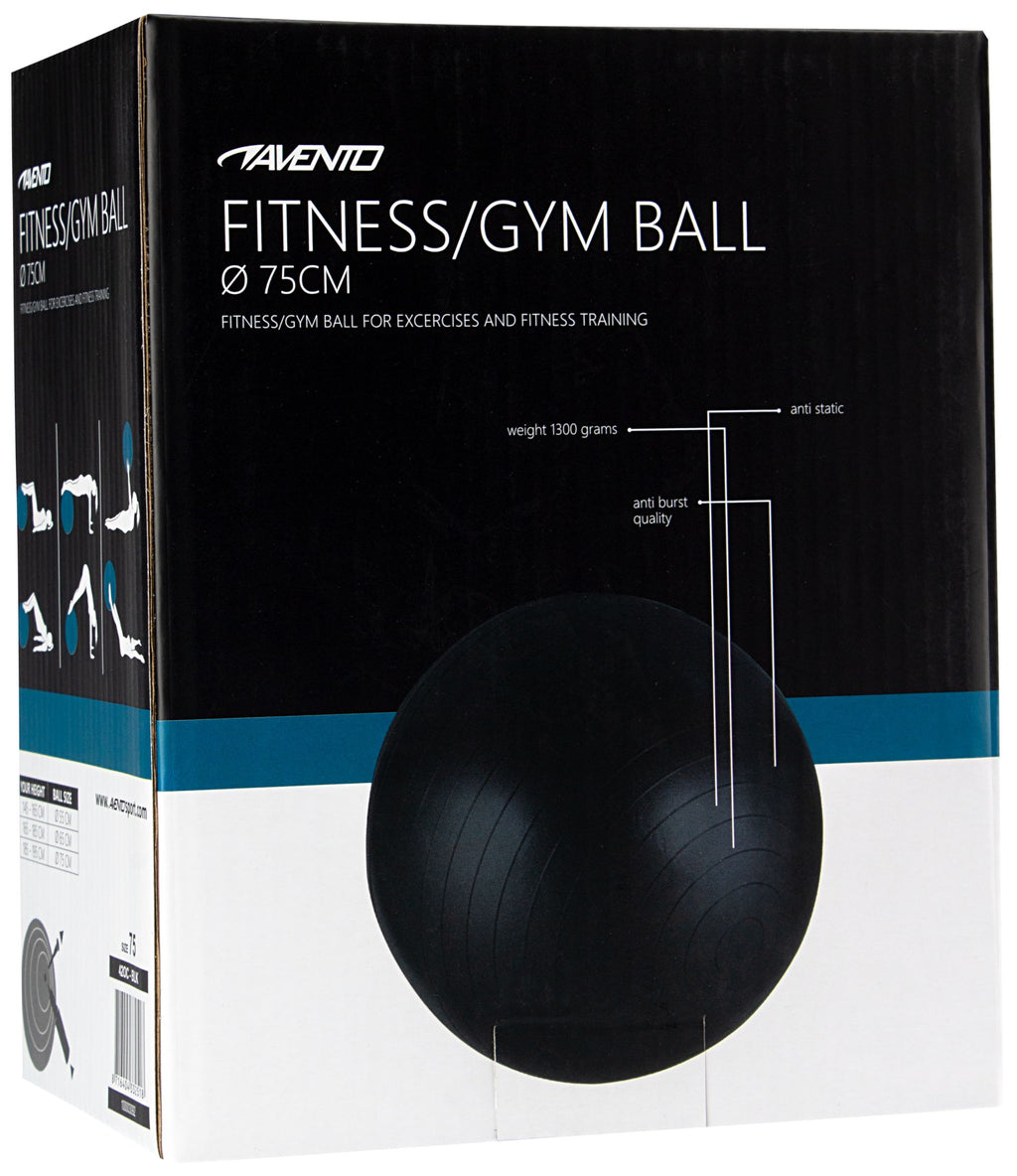 Gimnastikos kamuolys AVENTO 42OC-BLK 75 cm