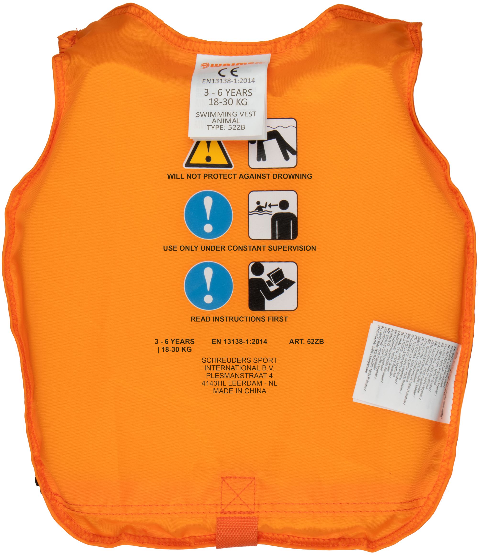 Plaukimo liemenė WAIMEA 52ZB ORA (18-30kg)