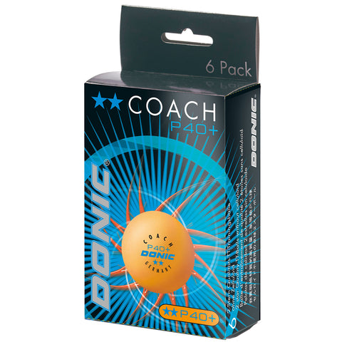 Stalo teniso kamuoliukai DONIC P40+ Coach orange 6vnt.