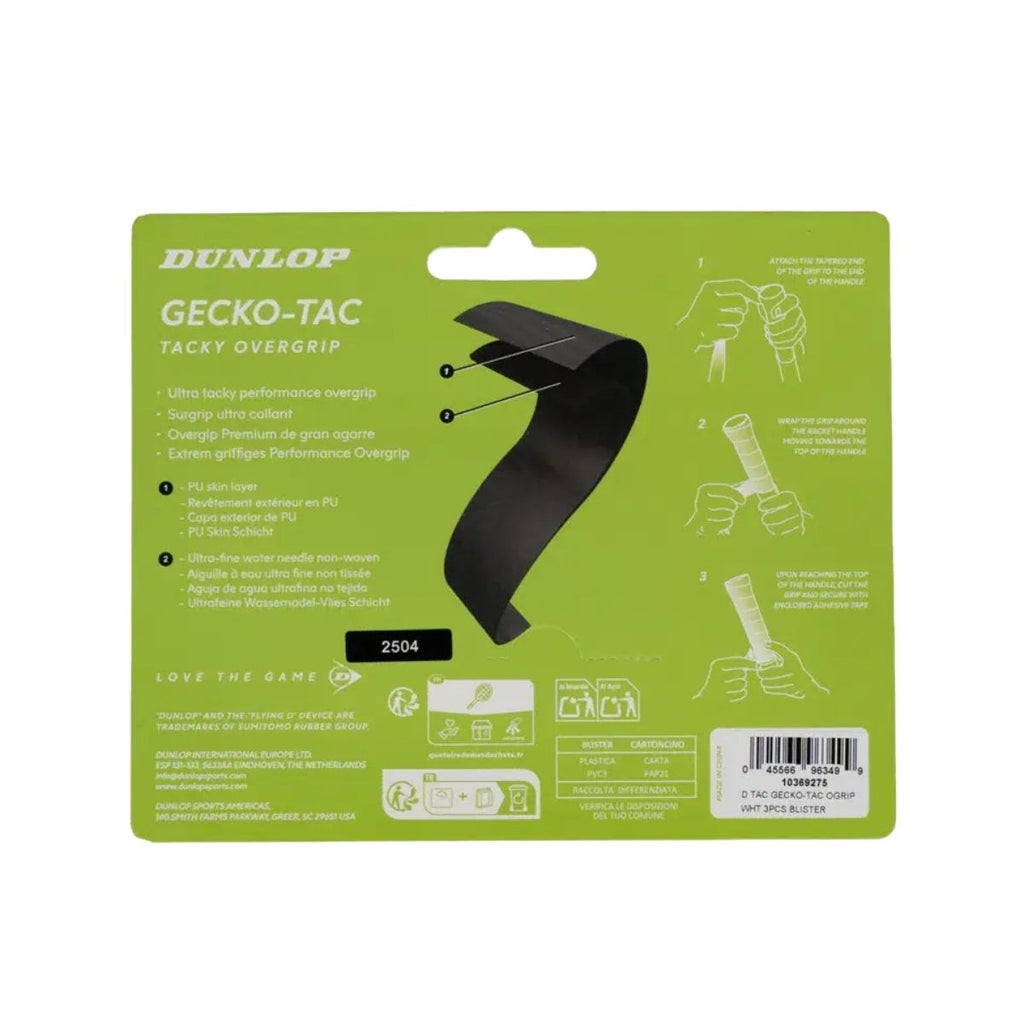 Teniso raketės virš. apvija DUNLOP GECKO-TAC ATP overgrip, white